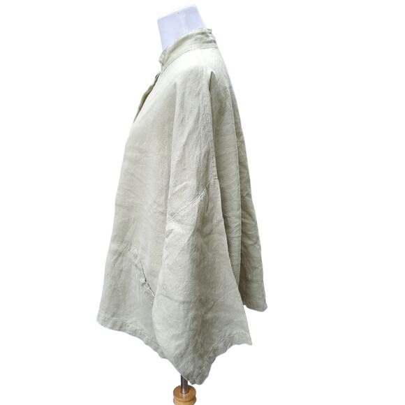 Bryn Walker Light Green Linen Button Down Tunic Top Pockets Lagenlook Sz L - Picture 7 of 15